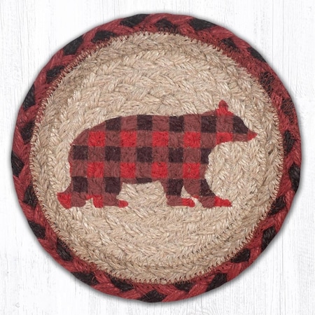 Palacedesigns 7 x 7 in. Flannel Bear Coaster Round Rug - Large PA2850418